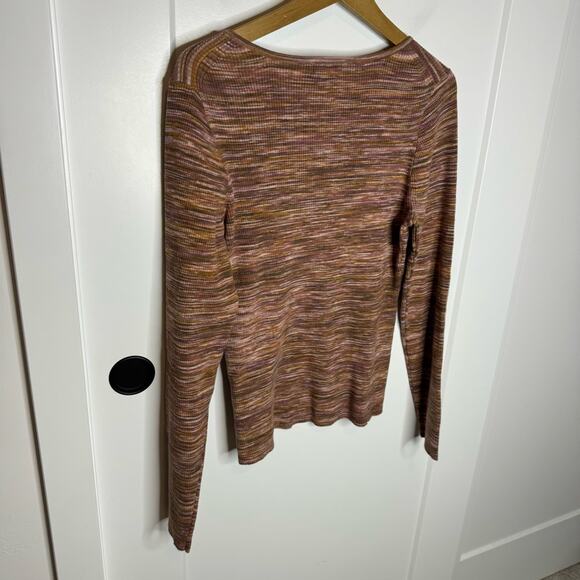 NWT Madewell Space Dye Mahogany V-Neck Cinched Sweater Knit Size XXL - Picture 7 of 7